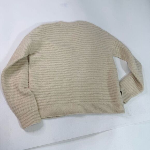 Theory Sweater Cardigan Womens Large Cream Ivory Paramour Merino Wool Yak Blend - Picture 7 of 10